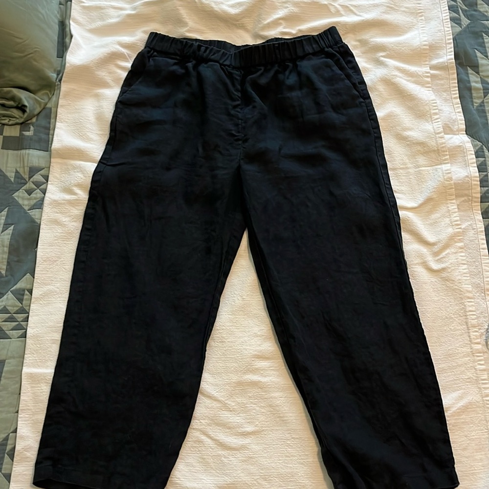 Quince Black Linen Pants L